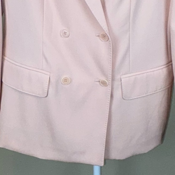 MaxMara Peach Double Breasted Button Front Virgin Wool Blazer Jacket; Size 10 - Picture 4 of 15
